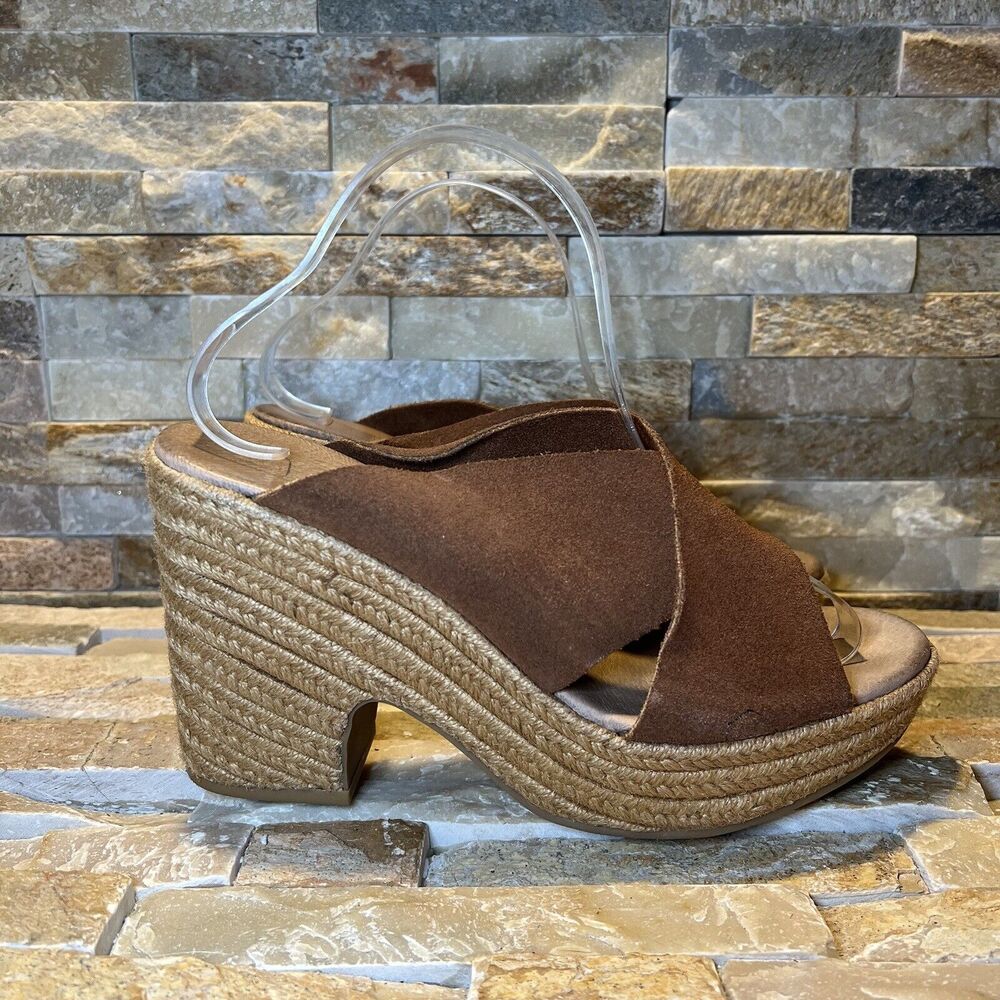 Chinese Laundry Quay Rusty Brown Suede Platform Sandals Women's Size 9